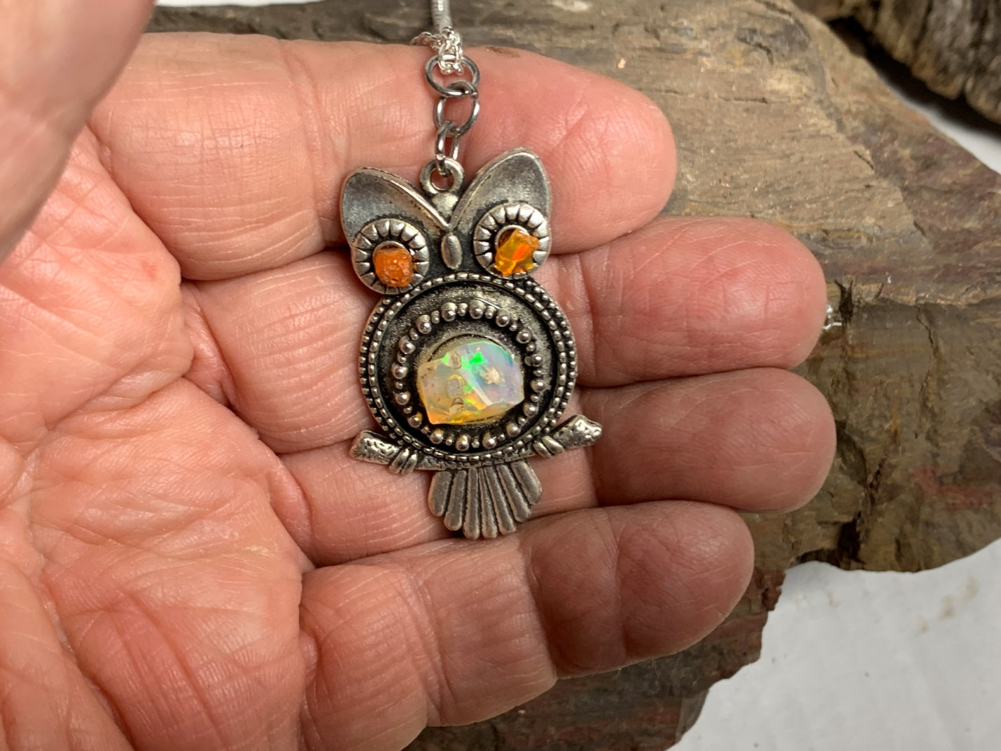 Owl Opal on Sterling Silver