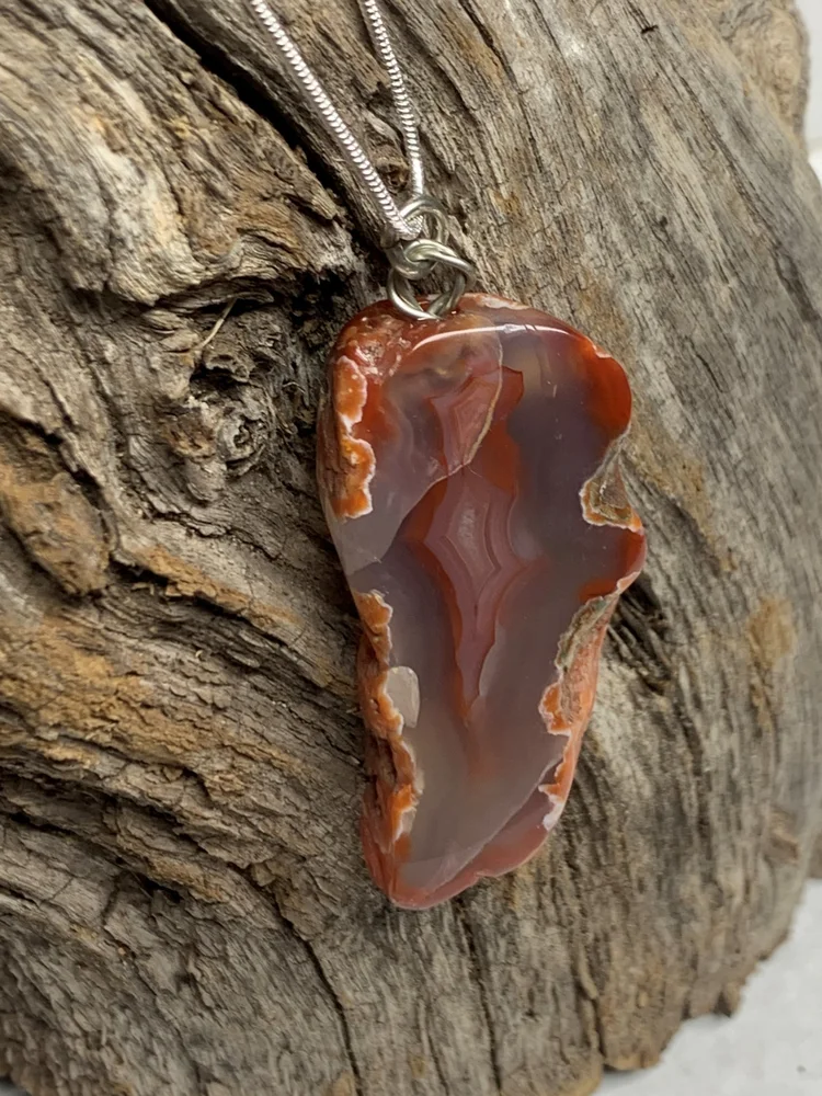 Pendant Carnelian Agate on Sterling Silver, photo 2 of 2