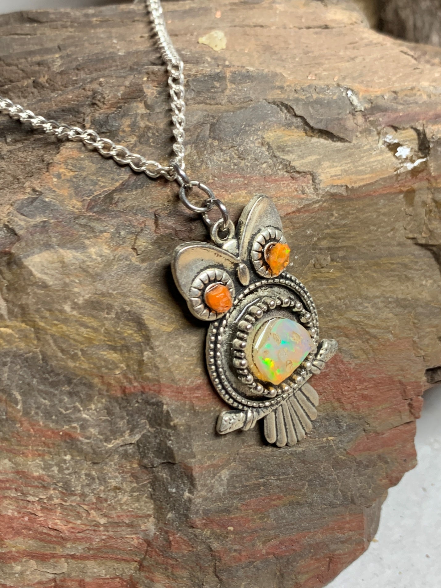 Owl Opal on Sterling Silver