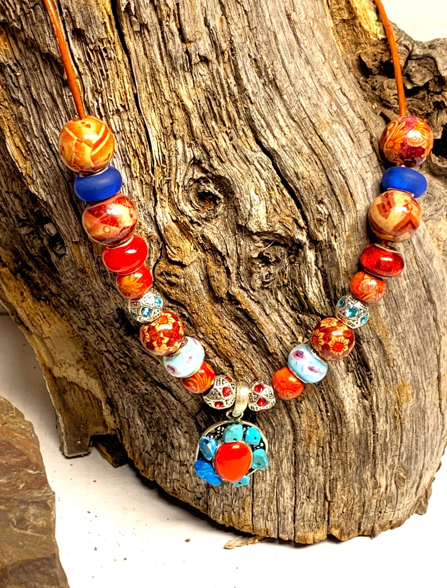 Necklace Turquoise Red Coral Coral