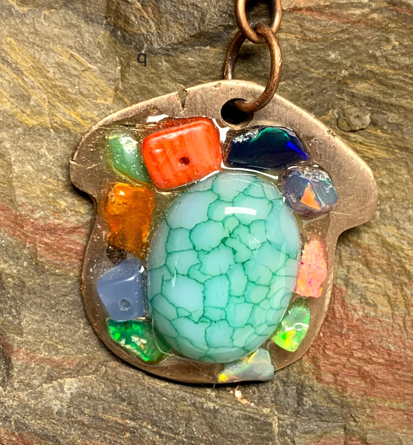 Ethiopian Opal Opal Agate Dragon Blood Agate Obsidian Red Coral Coral on Copper