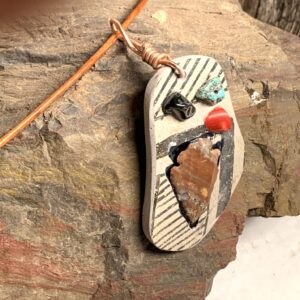 Ancient Pottery Shard & Arrow Point Pendant – Southwestern Artifact Necklace