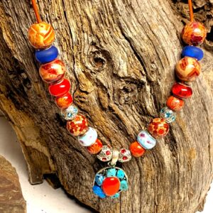 Necklace Turquoise Red Coral Coral