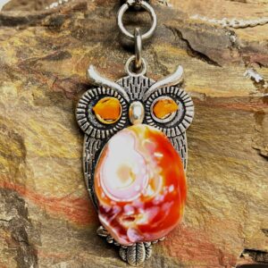 Owl Opal Madagascar Agate Agate on Sterling Silver