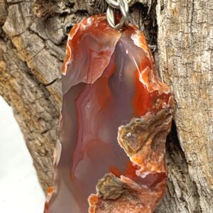 Pendant Carnelian Agate Agate on Sterling Silver